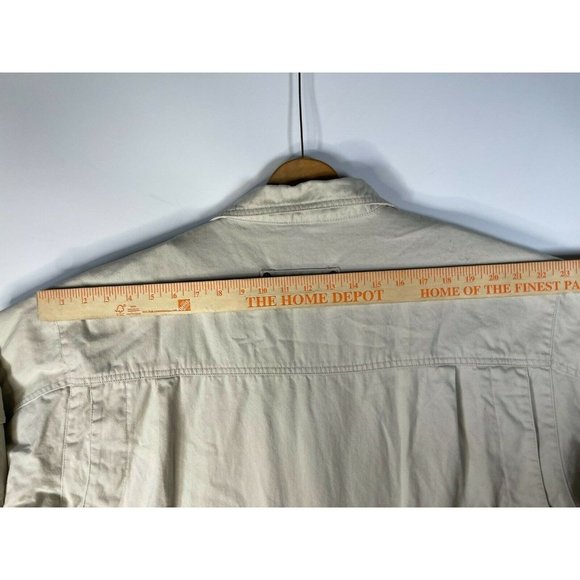 Vintage 90s Woolrich Beige Cotton Utility Work Jacket Mens Size Large Made in Ma - Picture 10 of 10